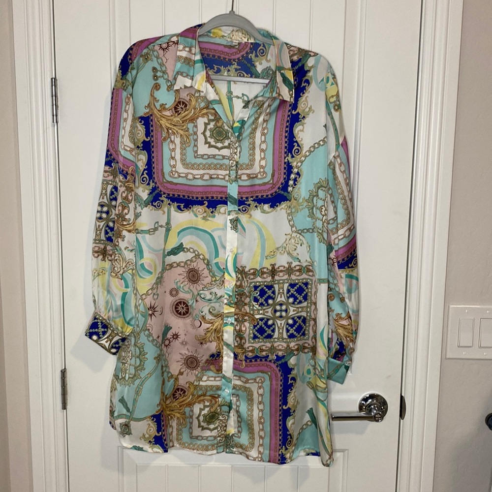 Vici STELLAR COMPASS BUTTON DOWN SHIRT DRESS